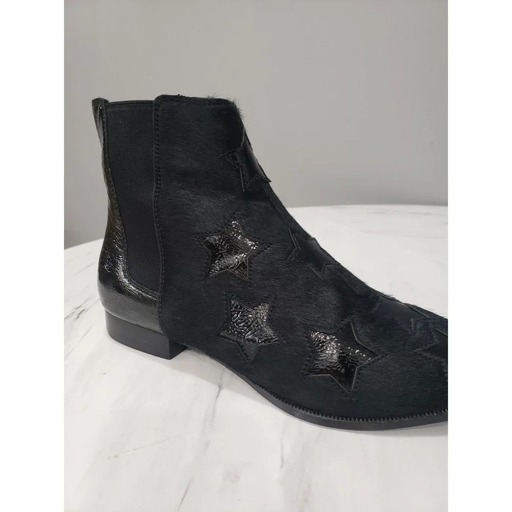 SIZE 10 / EURO 40 ASH BLISS Chelsea Ankle Boot Cow Hair Leather STARS Western
